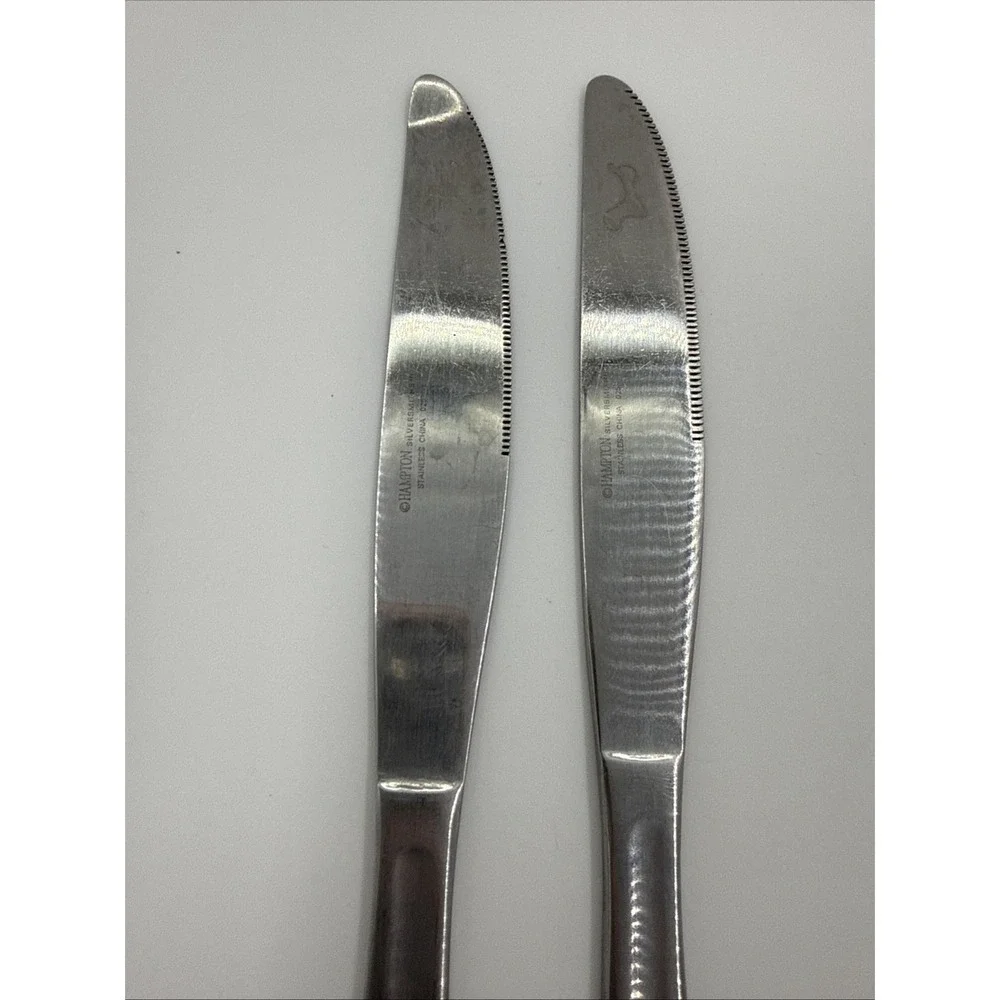 Lot‎ Of 2 Hampton Silversmiths Stainless Steel Butter Knives Replacement
